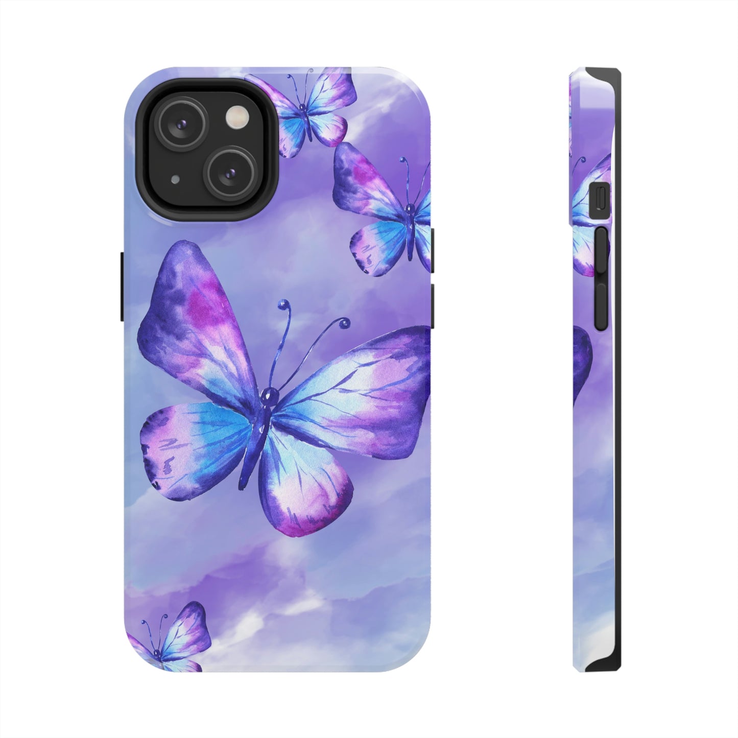 Purple & blue butterfly watercolor/ Tough IPhone Case/ Nature/ iphone accessories