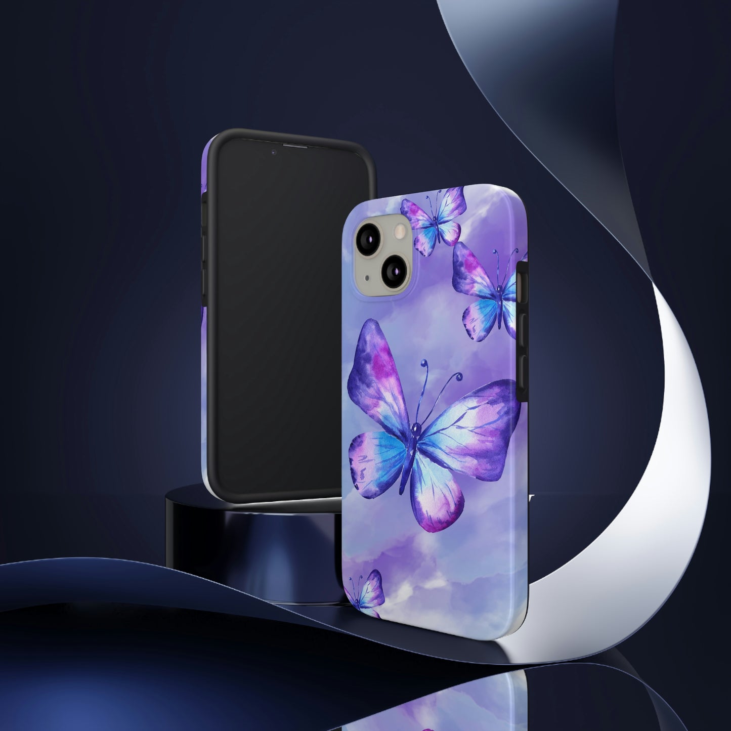 Purple & blue butterfly watercolor/ Tough IPhone Case/ Nature/ iphone accessories