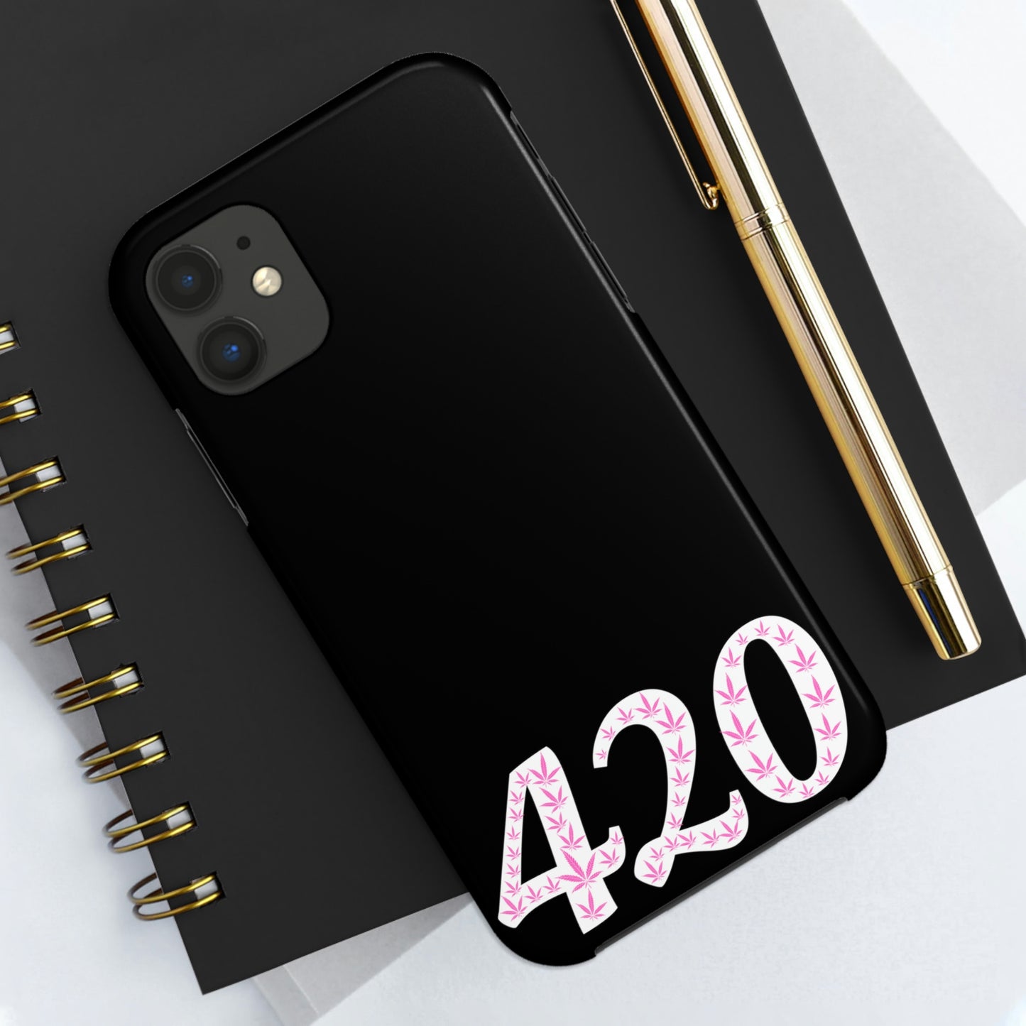 420 pink pot leaf Tough IPhone Cases, Case-Mate