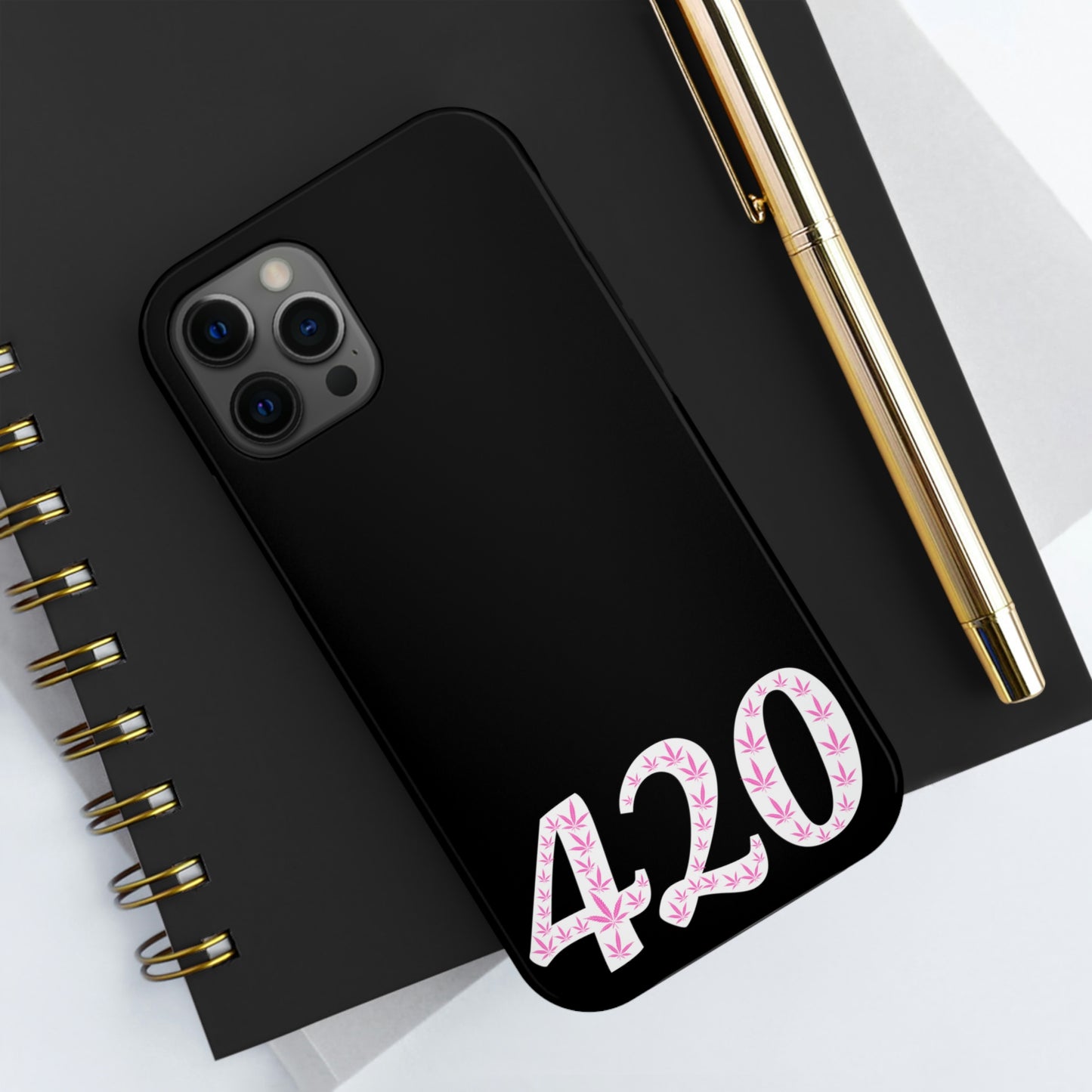 420 pink pot leaf Tough IPhone Cases, Case-Mate