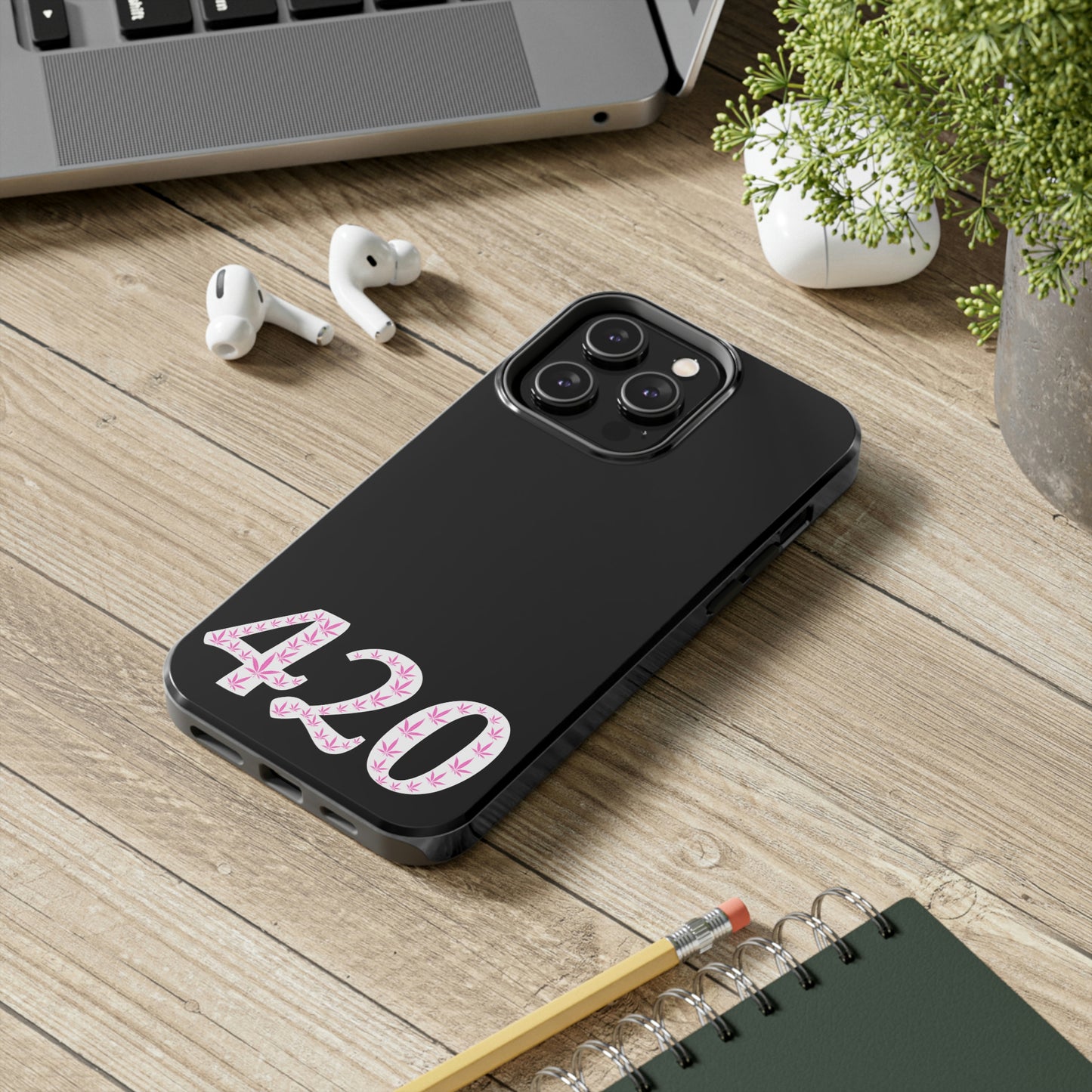 420 pink pot leaf Tough IPhone Cases, Case-Mate