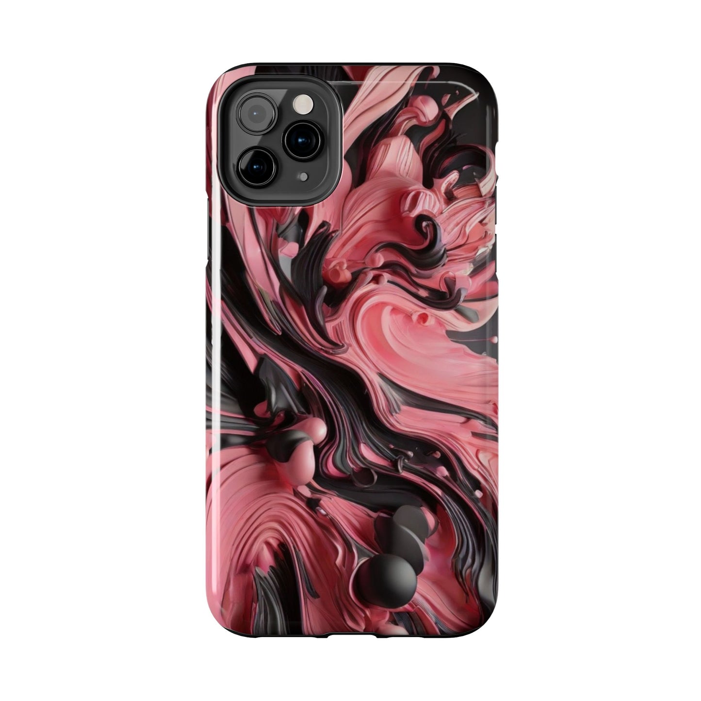 Pink & black abstract iPhone case- aesthetic & stylish design