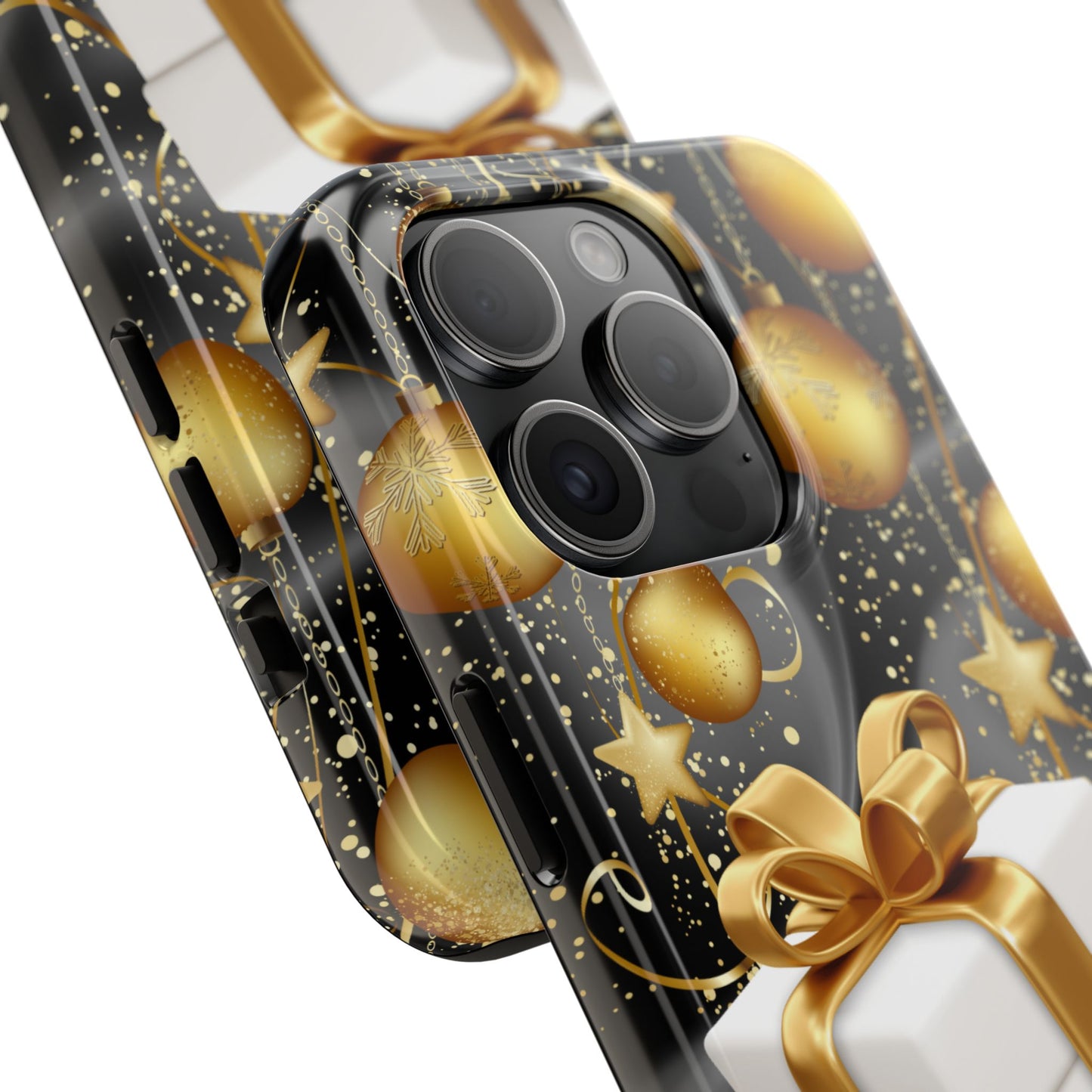 Black & Gold Happy Holidays iPhone Case | Sole Artist Studio