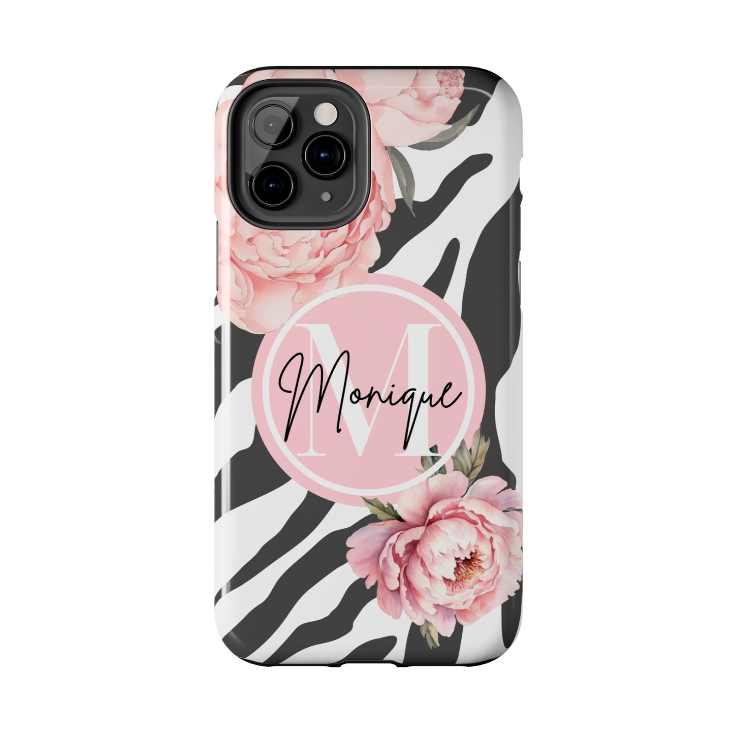 Custom Initial & Name Floral iPhone Case – Personalized Monogram Phone Cover