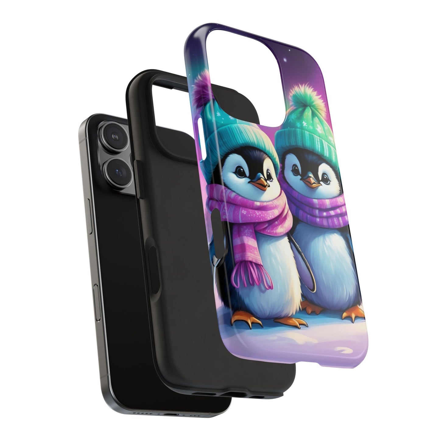 Northern Lights Winter Penguin iPhone Case | Sole Artist Studio