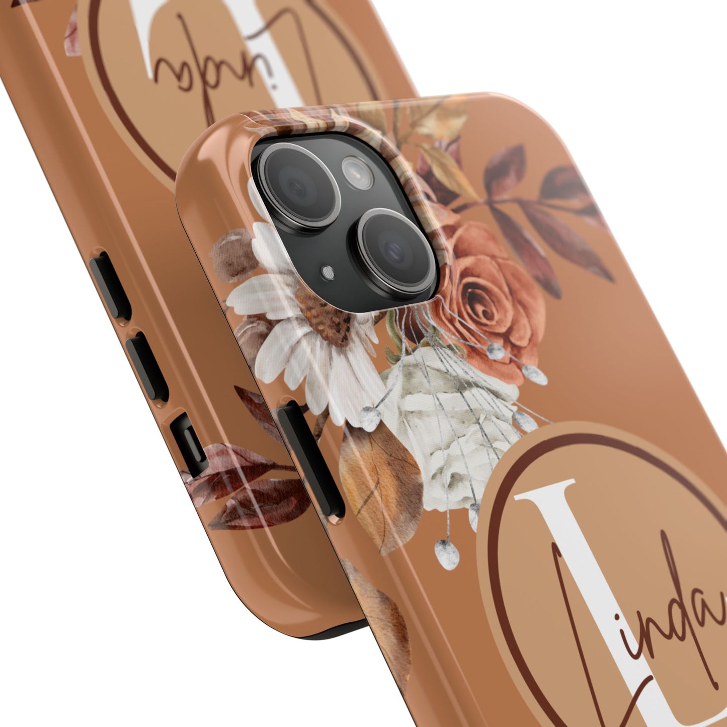 Custom Initial & Name Autumn Floral iPhone Case – Personalized Monogram Phone Cover