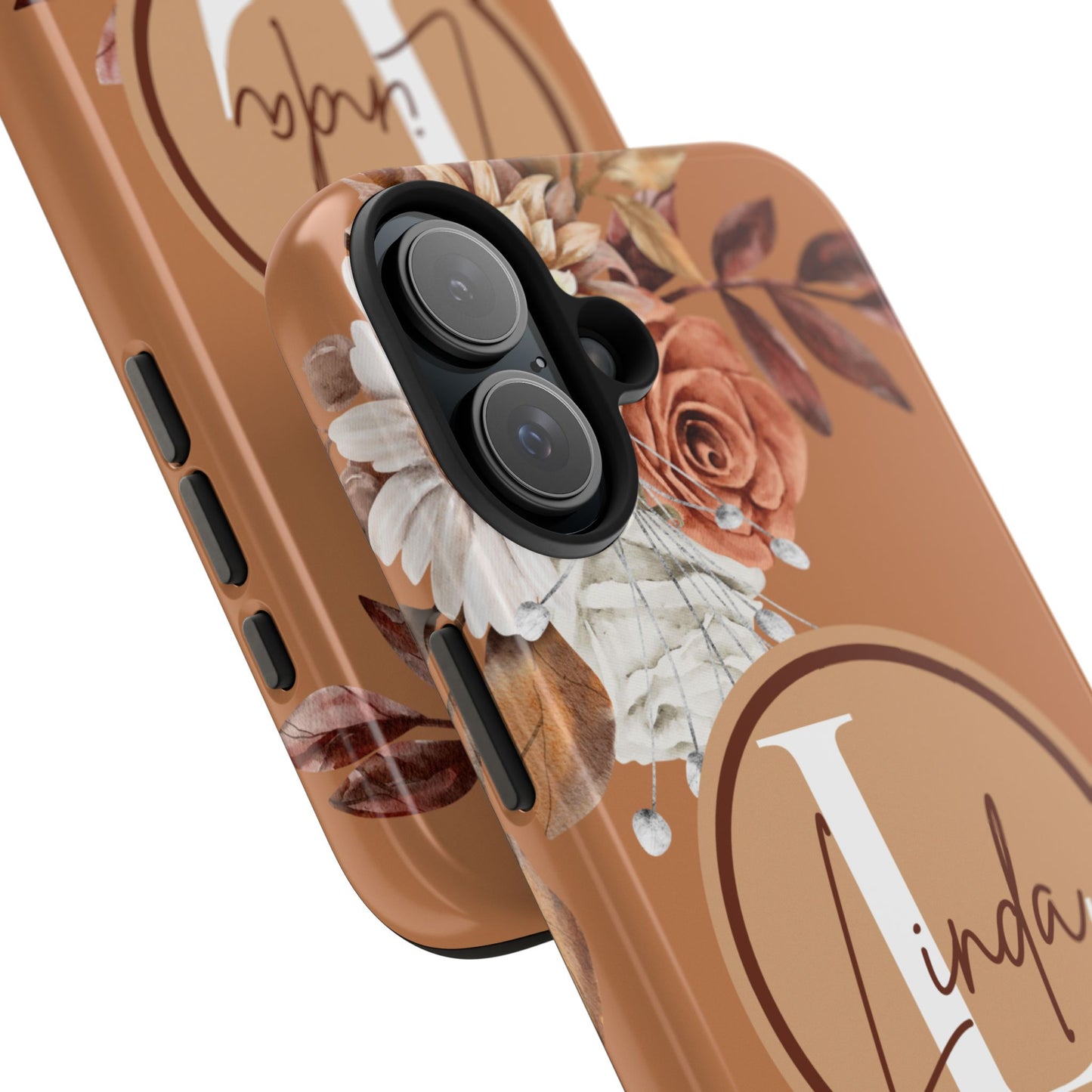 Custom Initial & Name Autumn Floral iPhone Case – Personalized Monogram Phone Cover