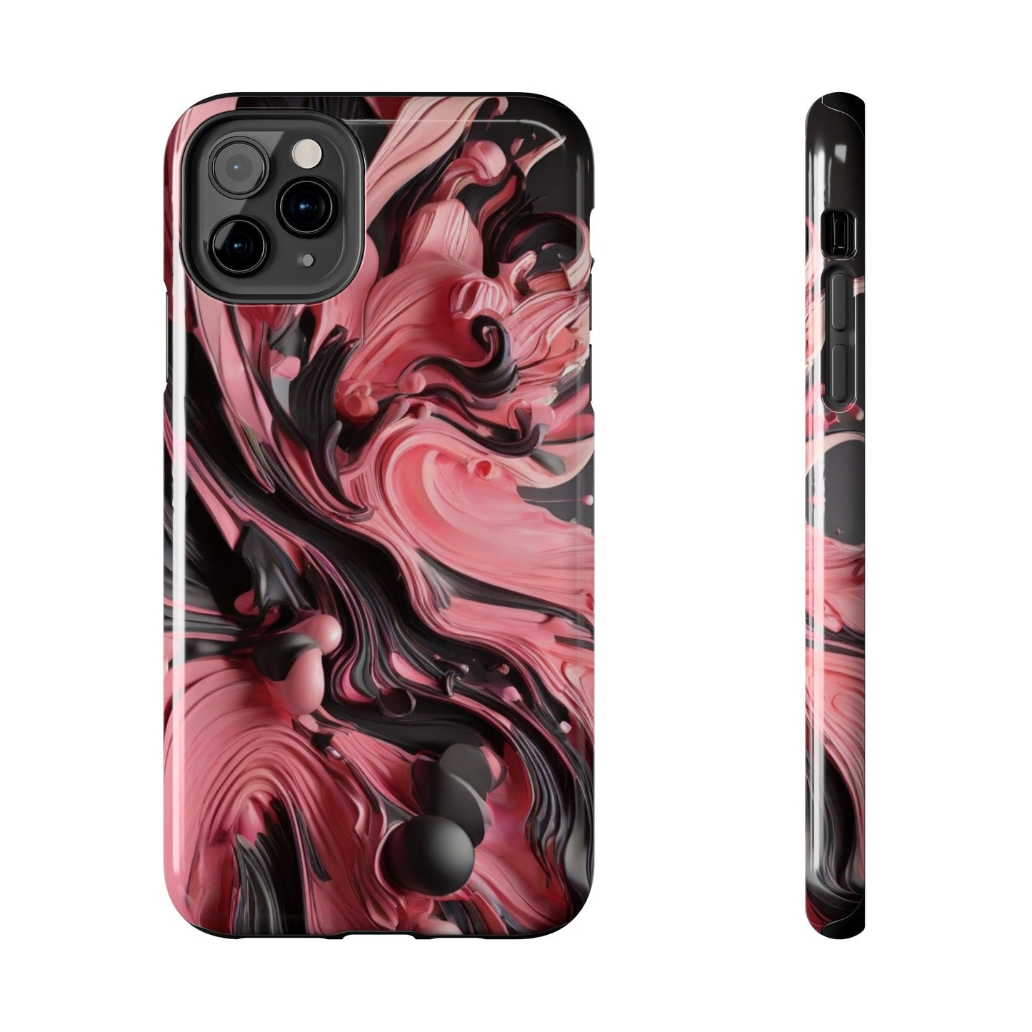 Pink & black abstract iPhone case- aesthetic & stylish design