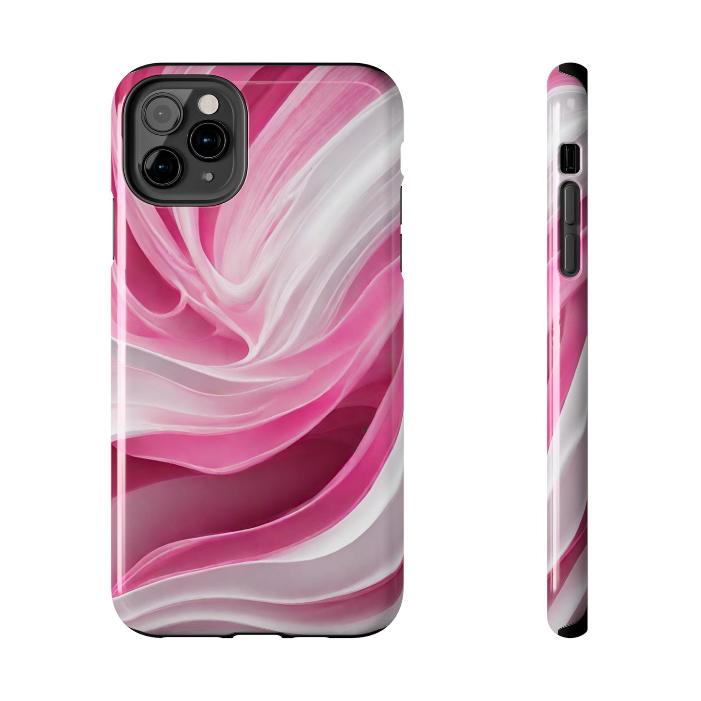 Pink & white wave-abstract iPhone case-phone accessories