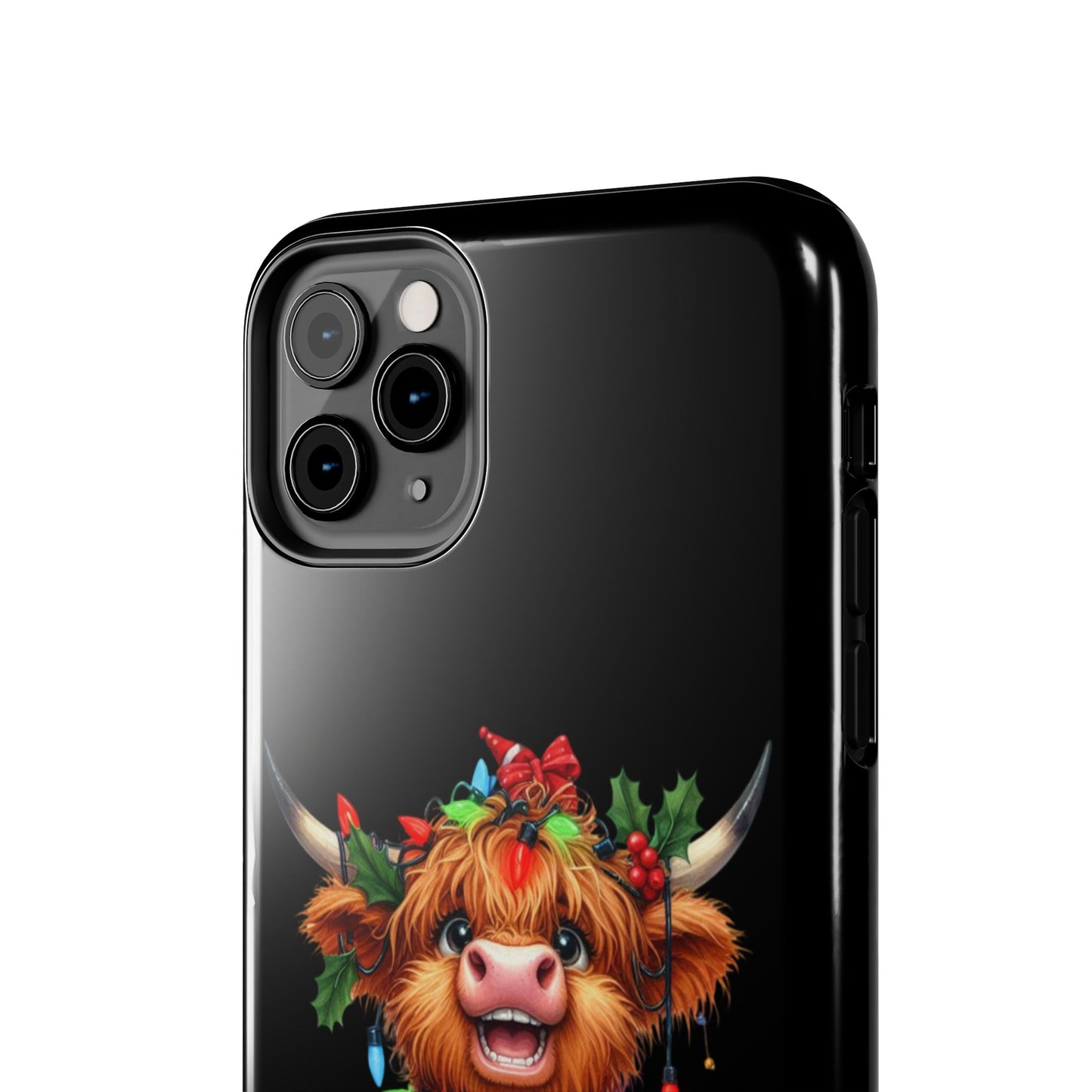 Christmas Lights Highland Cow iPhone Case | Sole Artist Studio