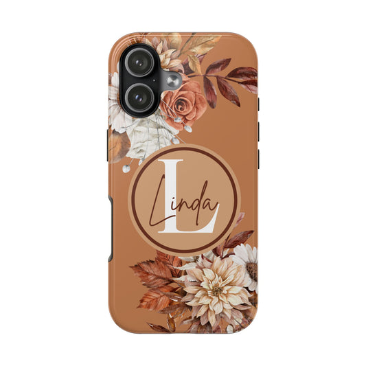 Custom Initial & Name Autumn Floral iPhone Case – Personalized Monogram Phone Cover