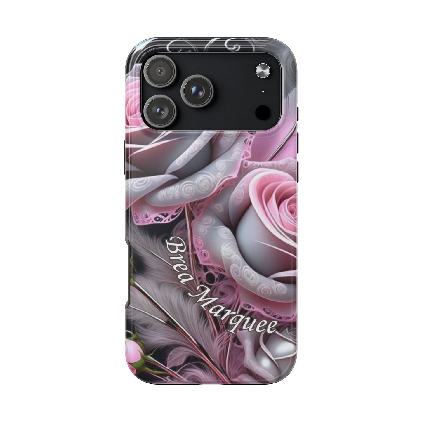 Custom Name Soft Floral iPhone Case – Personalized Elegant Phone Cover