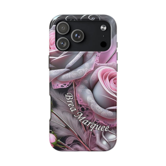 Custom Name Soft Floral iPhone Case – Personalized Elegant Phone Cover