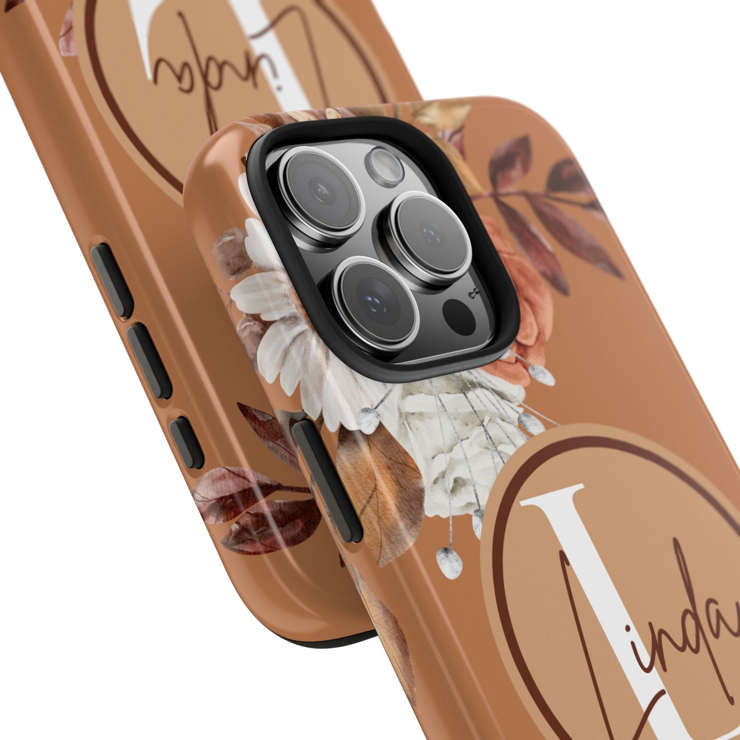 Custom Initial & Name Autumn Floral iPhone Case – Personalized Monogram Phone Cover