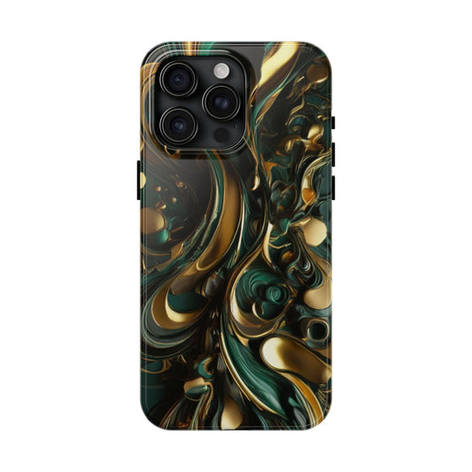 Green & gold abstract phone case- St.Patrick's Day- elegant phone cover