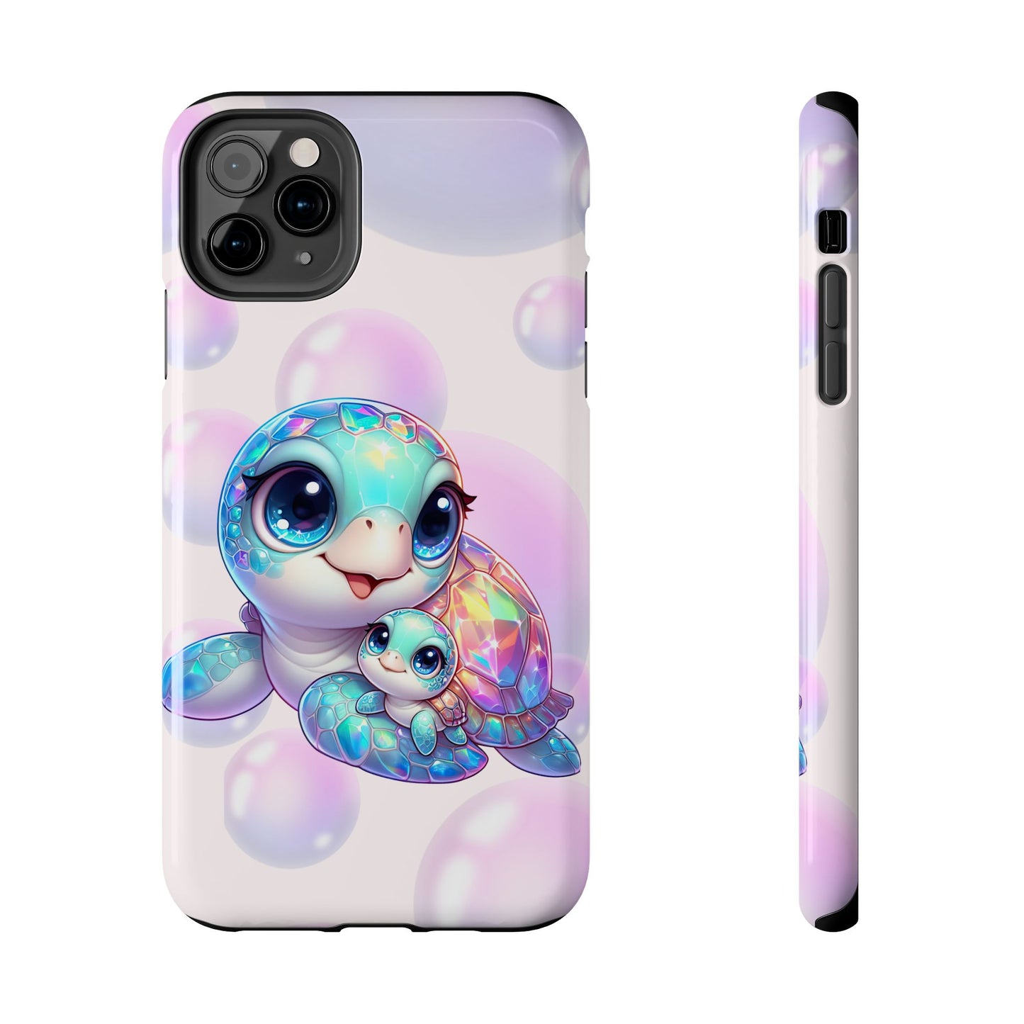 Mama & baby sea turtles summer aesthetics iPhone case. Compatible with iPhone models 11-15 including all mini, plus, pro & pro max. Custom phone case for smartphones. design for Girls, Woman