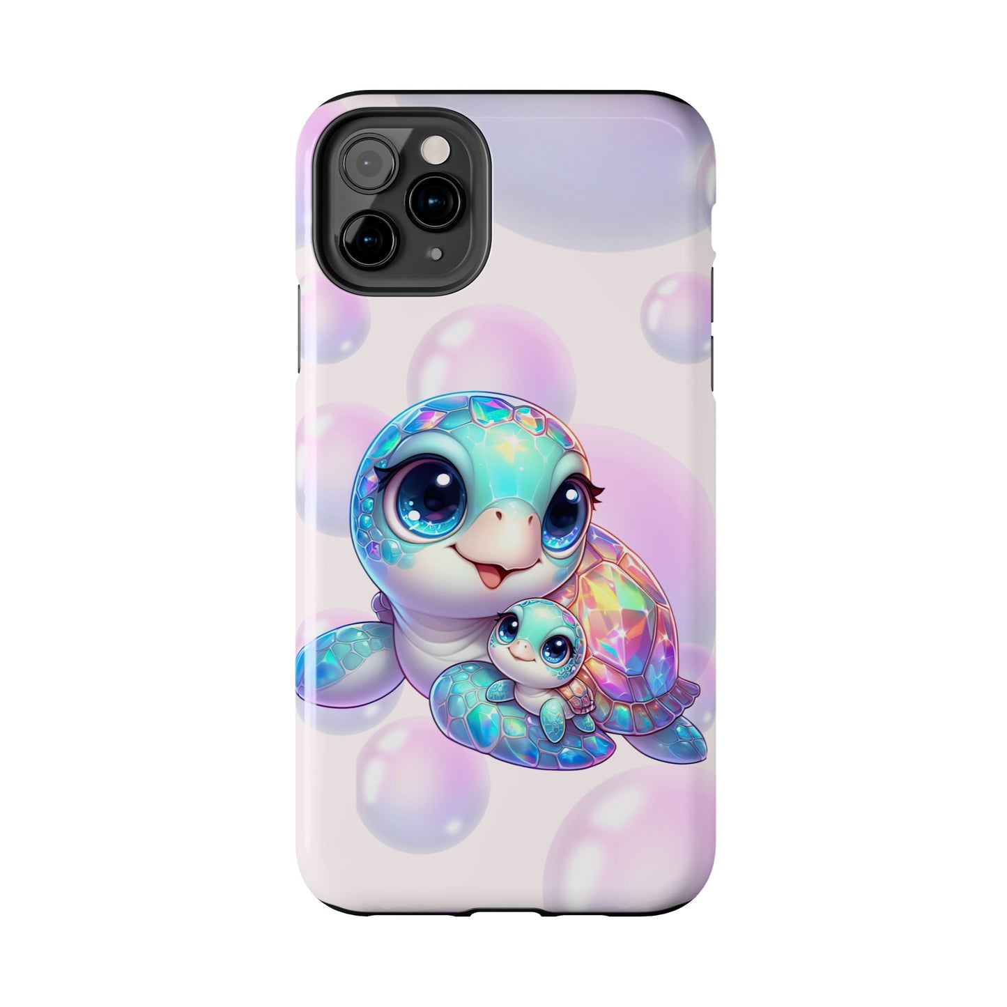 Mama & baby sea turtles summer aesthetics iPhone case. Compatible with iPhone models 11-15 including all mini, plus, pro & pro max. Custom phone case for smartphones. design for Girls, Woman