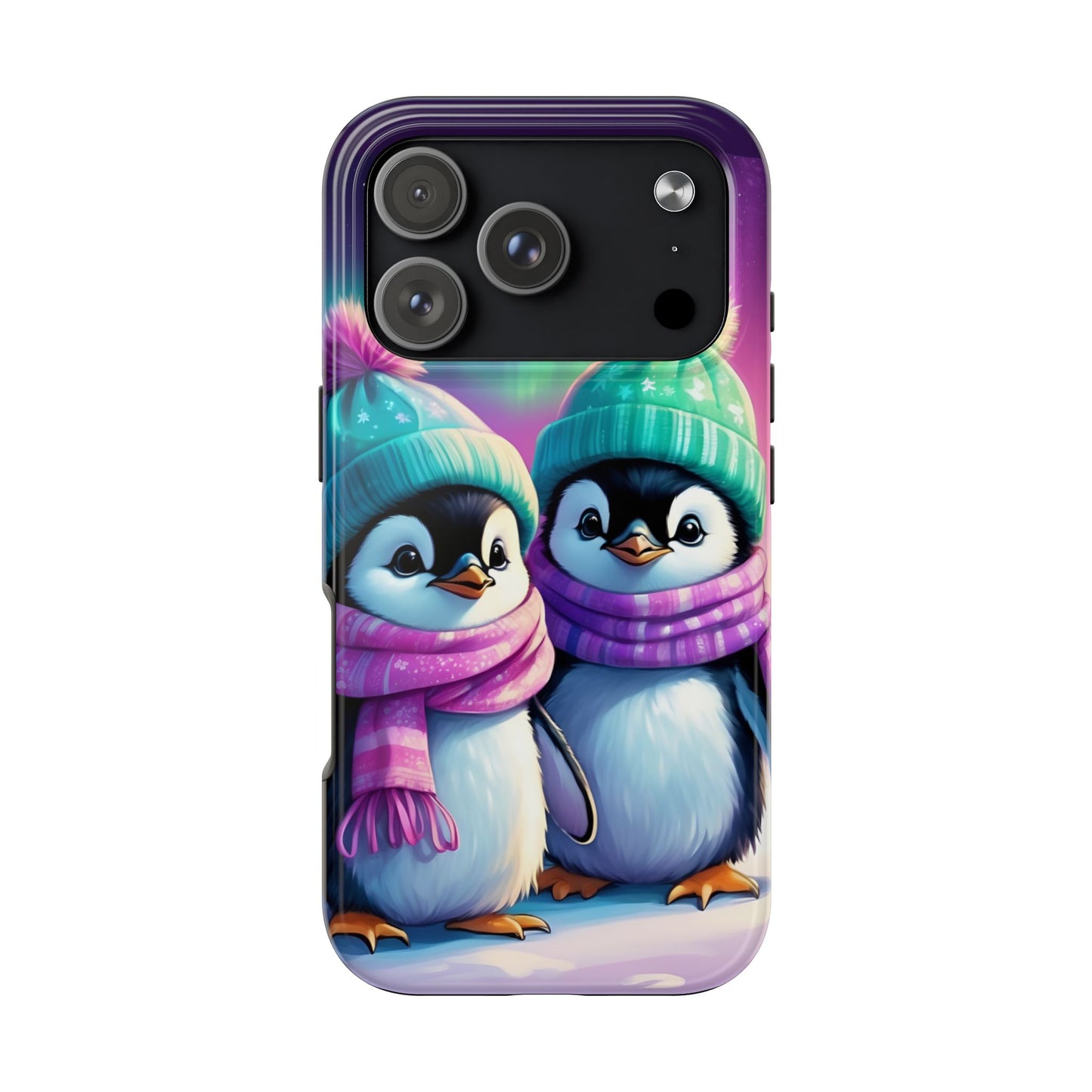 Northern Lights Winter Penguin iPhone Case | Sole Artist Studio