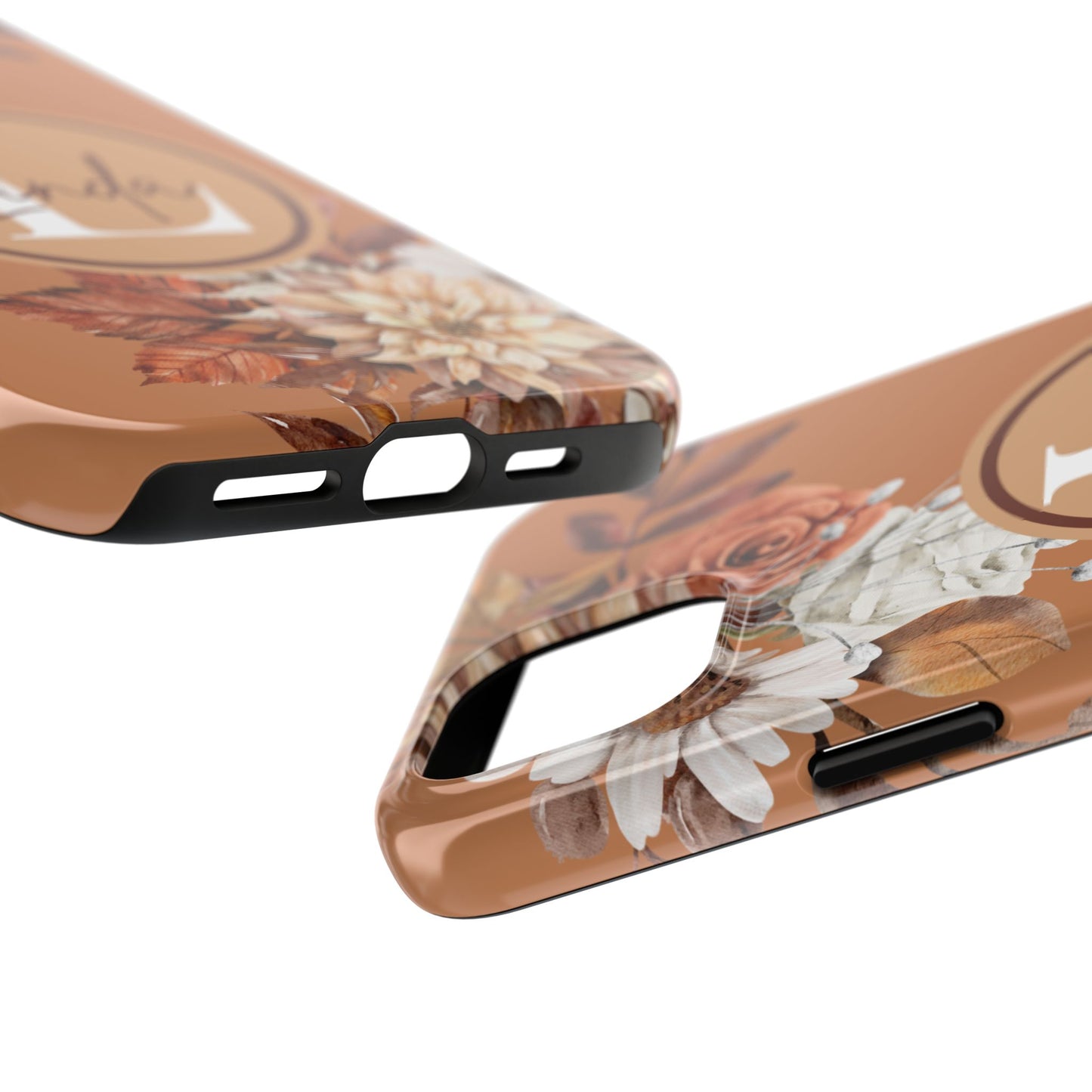 Custom Initial & Name Autumn Floral iPhone Case – Personalized Monogram Phone Cover