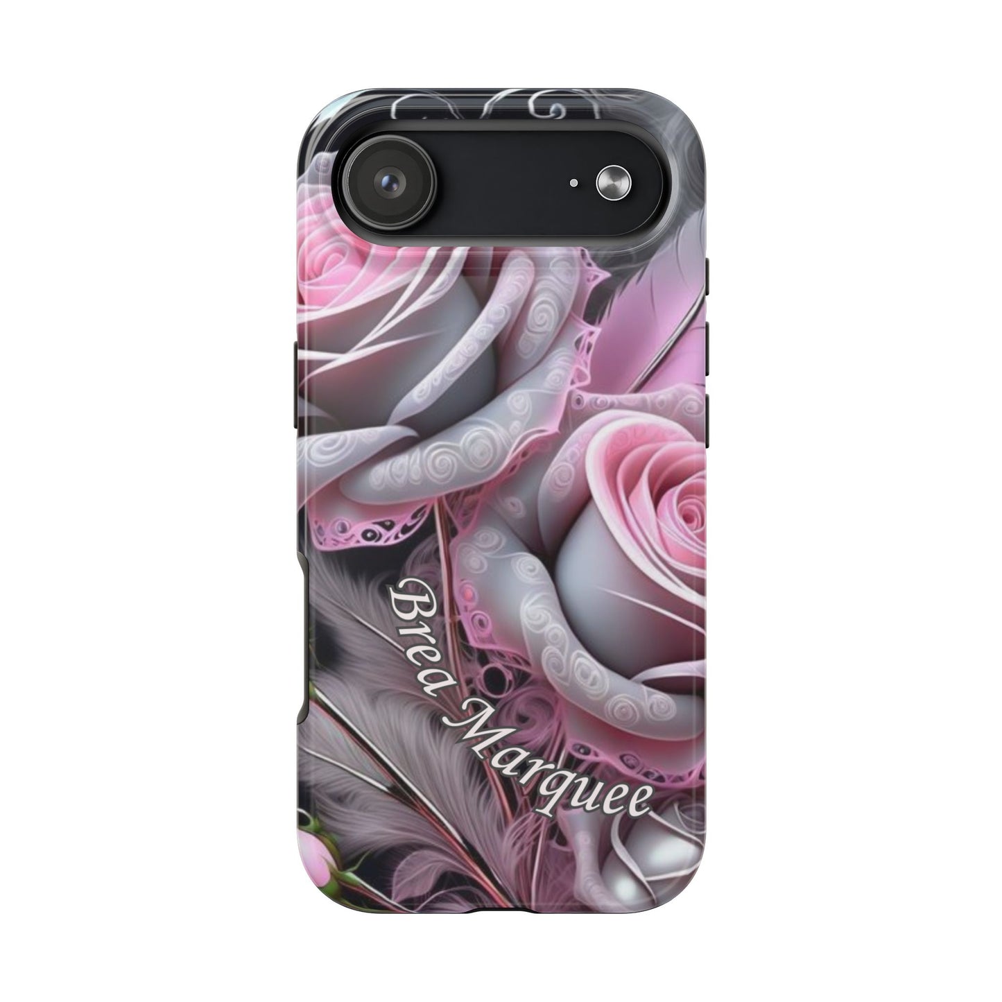 Custom Name Soft Floral iPhone Case – Personalized Elegant Phone Cover