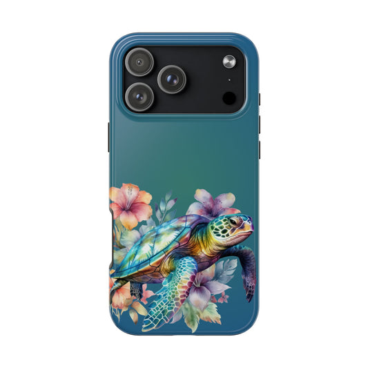 Colorful Watercolor Sea Turtle iPhone Case | Sole Artist Studio