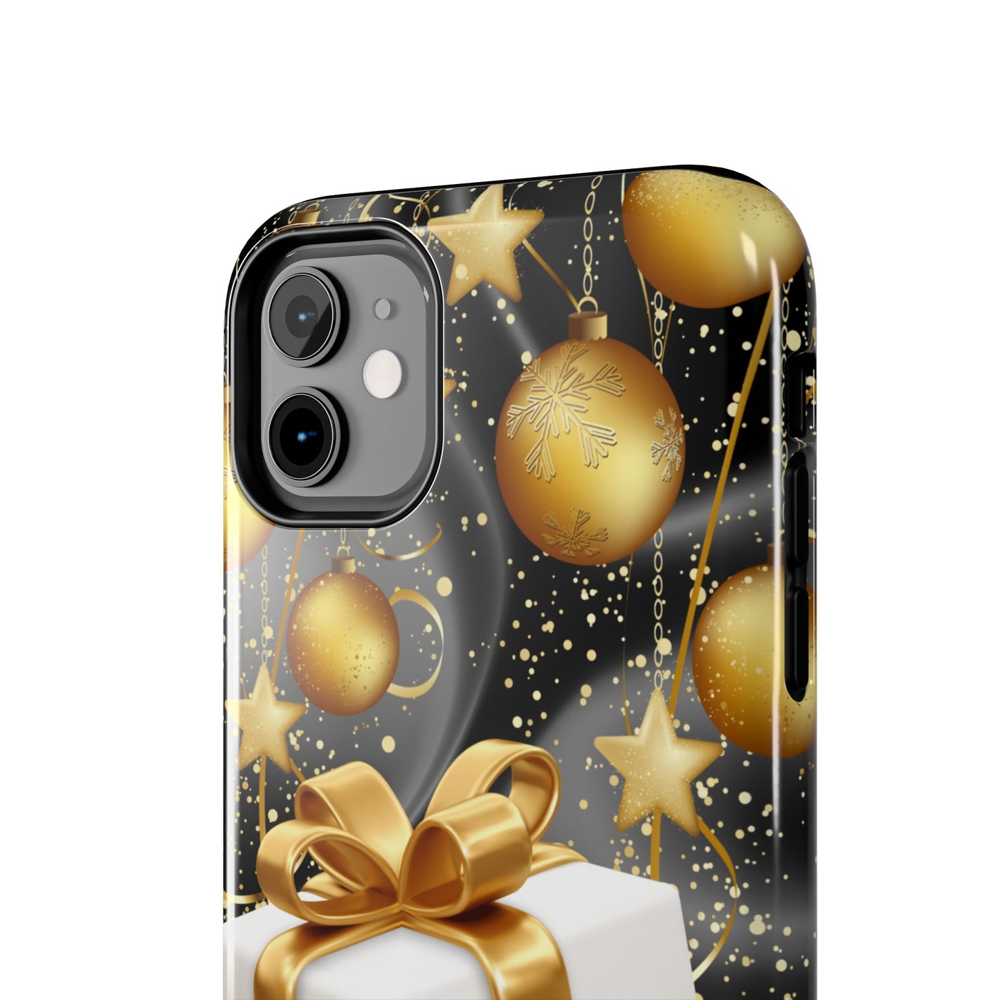 Black & Gold Happy Holidays iPhone Case | Sole Artist Studio