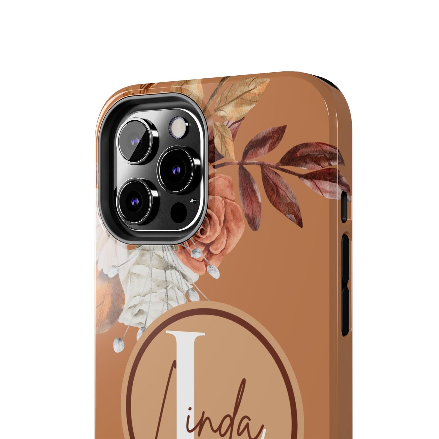 Custom Initial & Name Autumn Floral iPhone Case – Personalized Monogram Phone Cover
