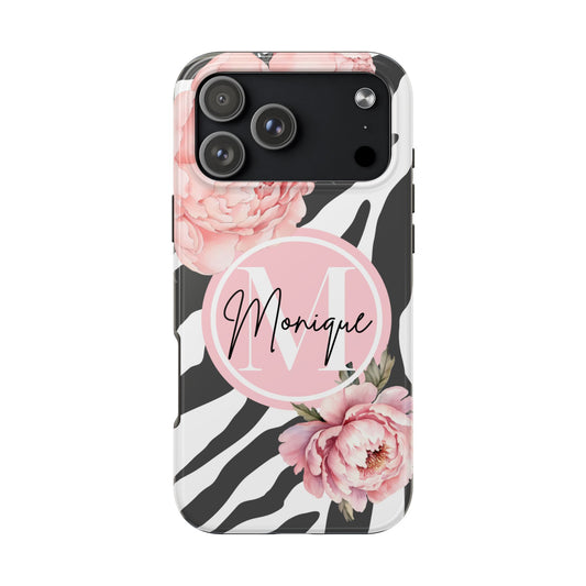 Pink Floral Zebra Custom iPhone Case | Sole Artist Studio