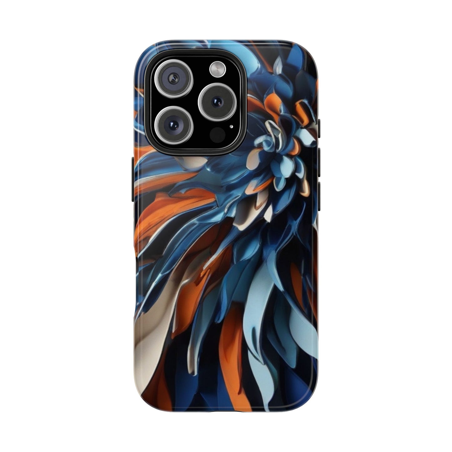Blue & Orange Abstract Art Tough iPhone Case | Sole Artist Studio