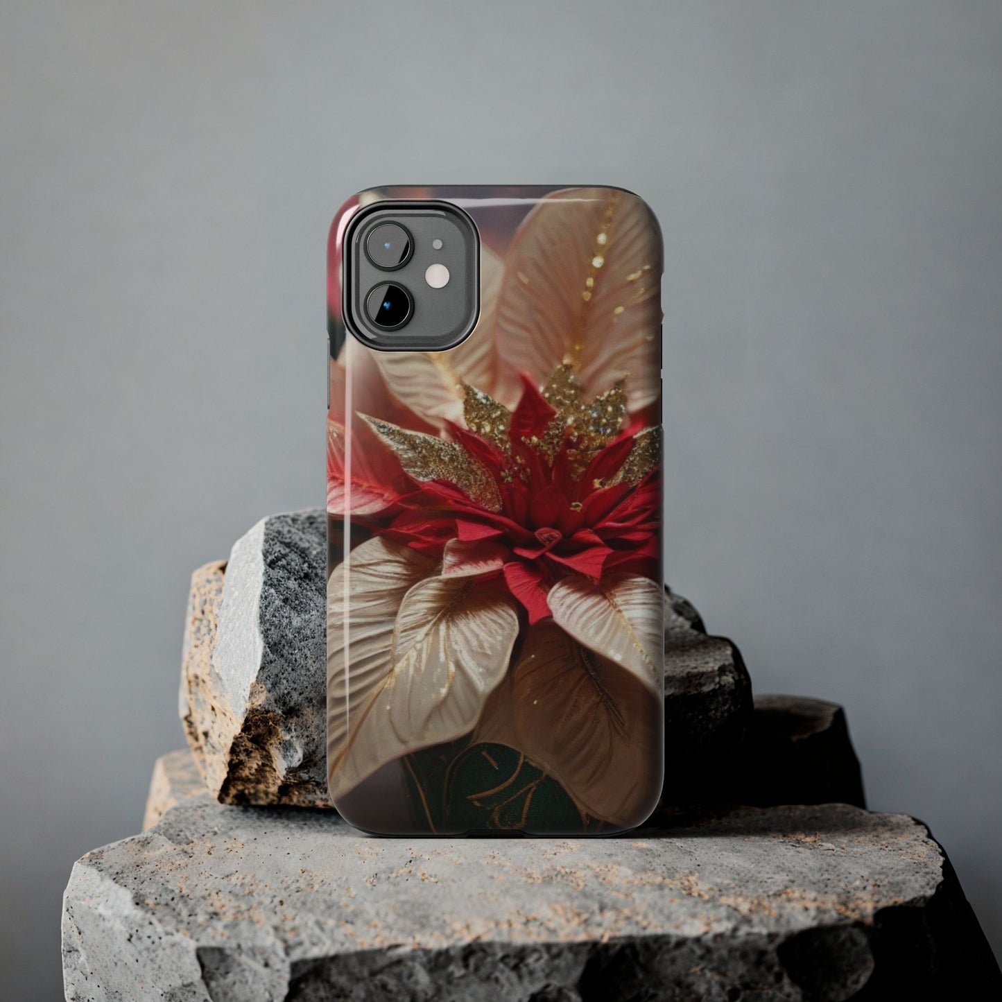 Christmas Poinsettia Floral iPhone Case | Sole Artist Studio