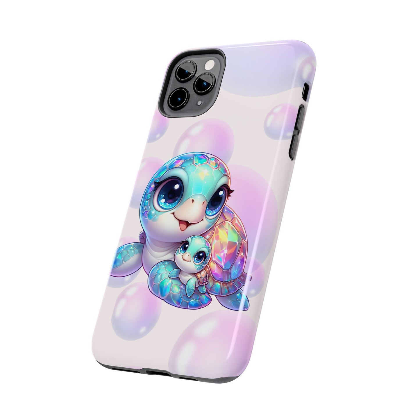 Mama & baby sea turtles summer aesthetics iPhone case. Compatible with iPhone models 11-15 including all mini, plus, pro & pro max. Custom phone case for smartphones. design for Girls, Woman