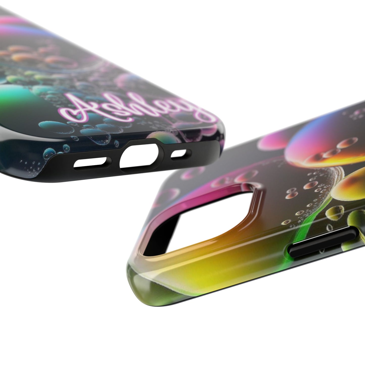 Custom Name Bubble iPhone Case – Personalized Colorful Phone Cover