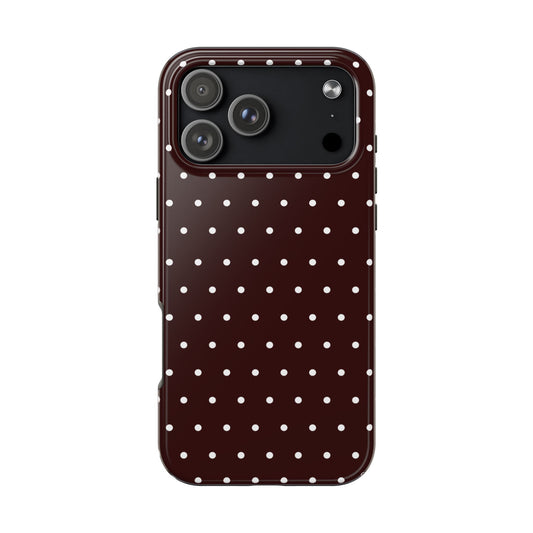 Burgundy Polka Dot iPhone Case | Sole Artist Studio