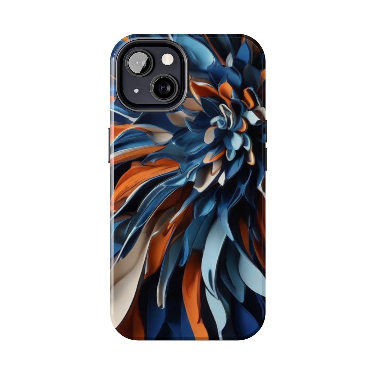 Blue & Orange Abstract Art Tough iPhone Case | Sole Artist Studio