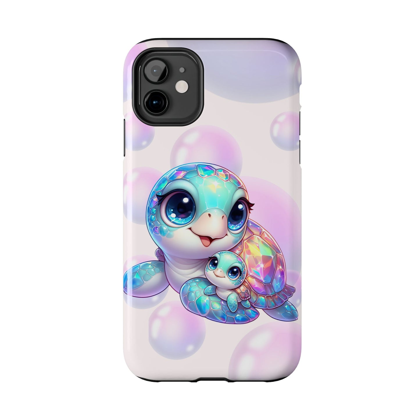 Mama & baby sea turtles summer aesthetics iPhone case. Compatible with iPhone models 11-15 including all mini, plus, pro & pro max. Custom phone case for smartphones. design for Girls, Woman