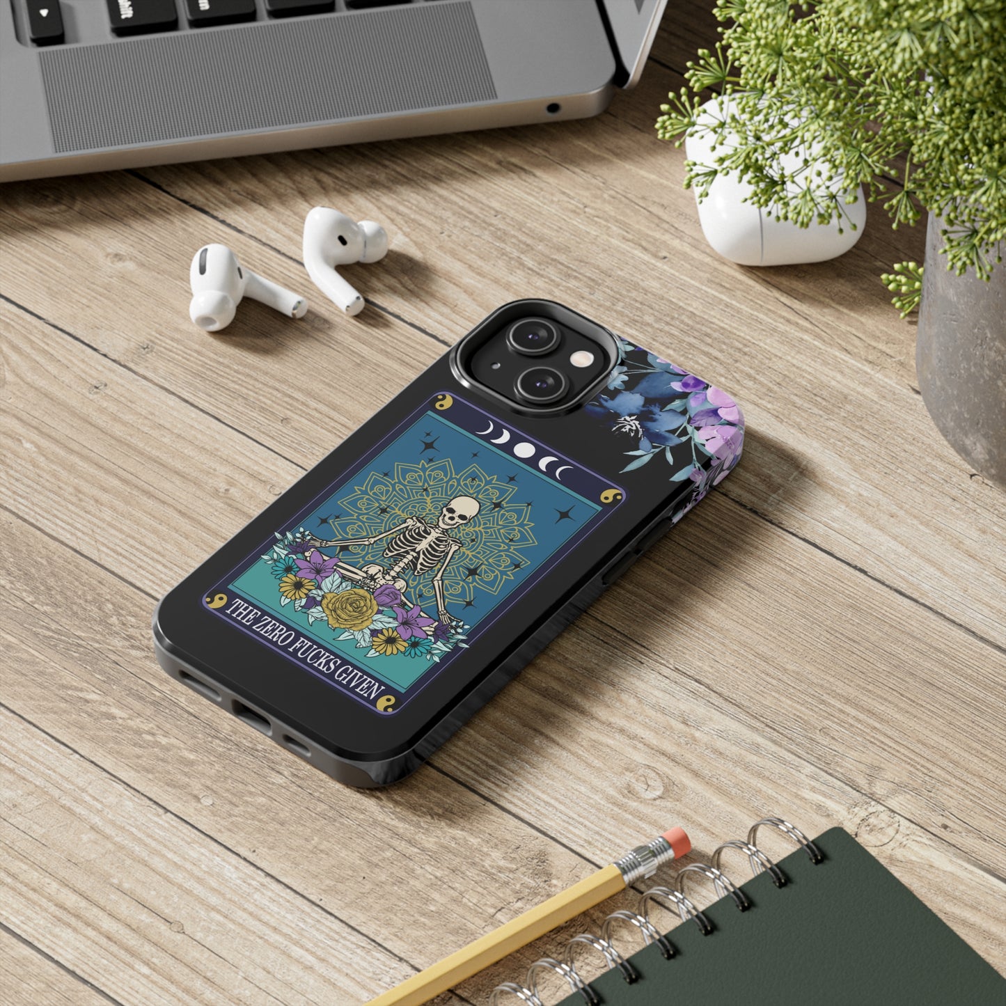 "zero f*cks givin" tarot card Tough Phone Cases