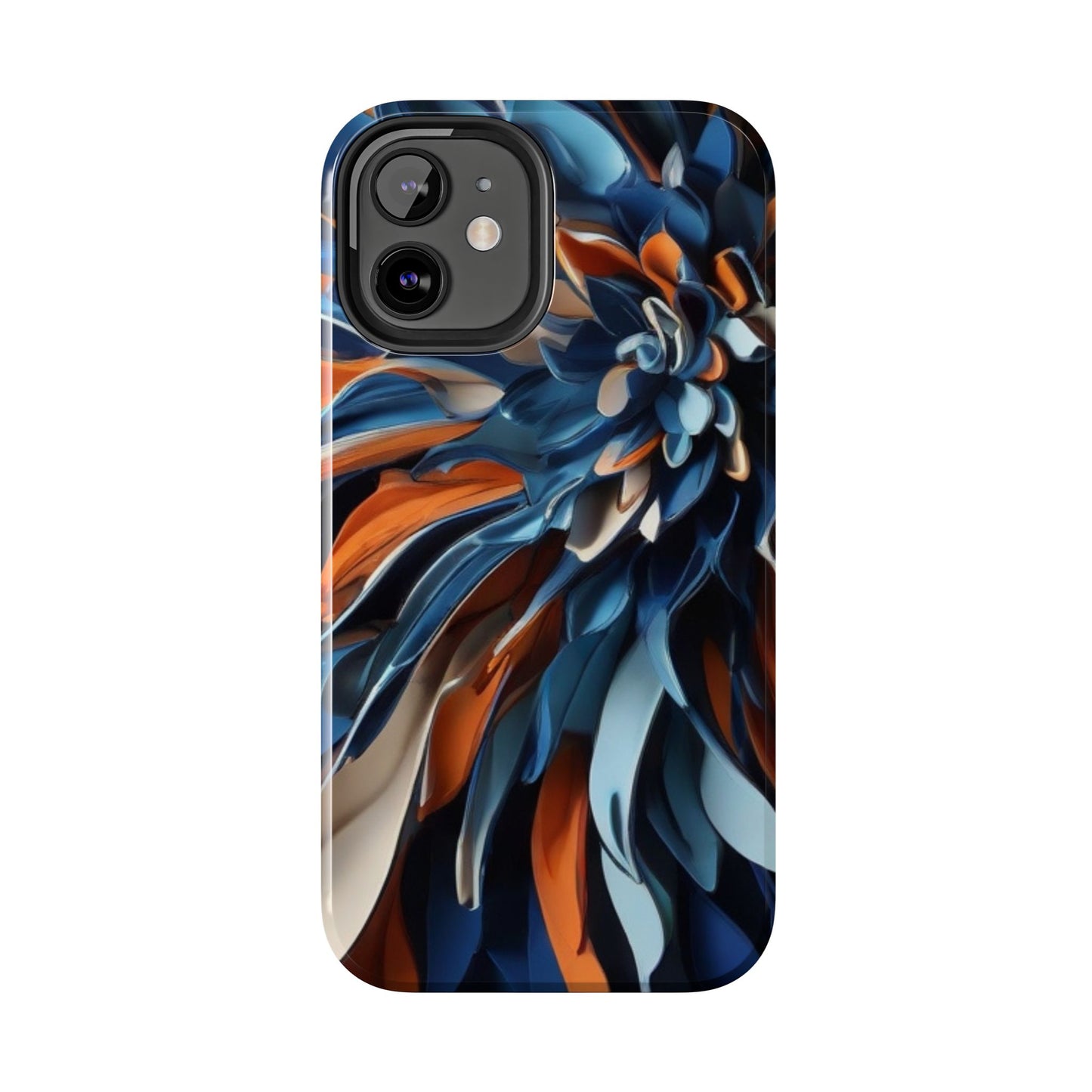 Blue & Orange Abstract Art Tough iPhone Case | Sole Artist Studio