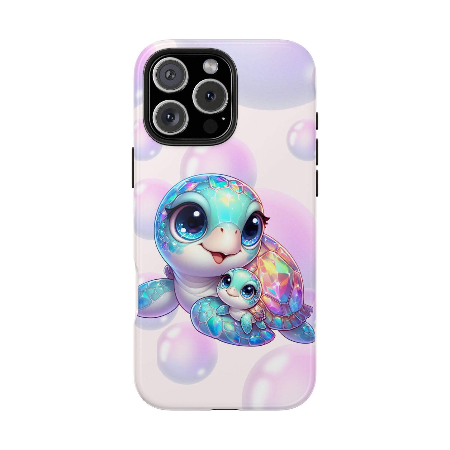 Mama & baby sea turtles summer aesthetics iPhone case. Compatible with iPhone models 11-15 including all mini, plus, pro & pro max. Custom phone case for smartphones. design for Girls, Woman