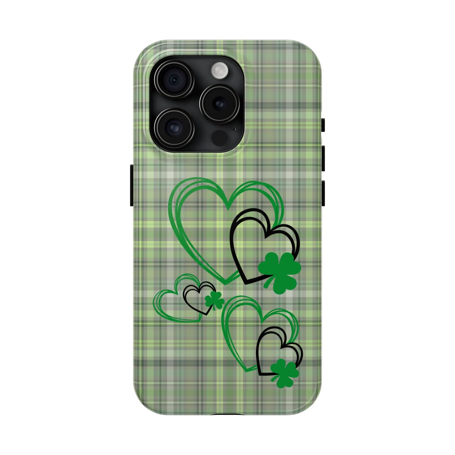 Plaid Hearts & Shamrock St. Patrick’s Day iPhone Case | Sole Artist Studio