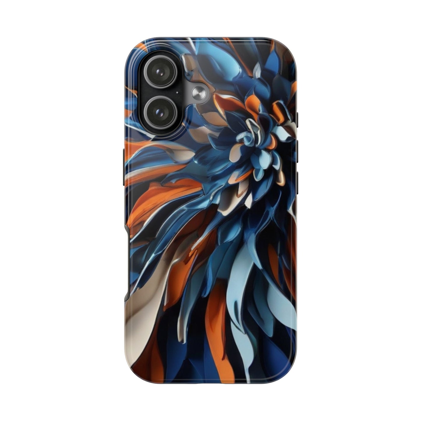 Blue & Orange Abstract Art Tough iPhone Case | Sole Artist Studio