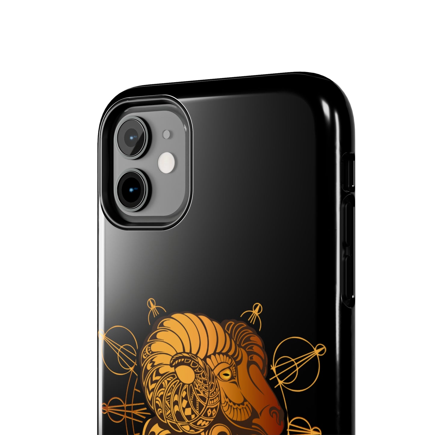 Gold & black Aries IPhone case