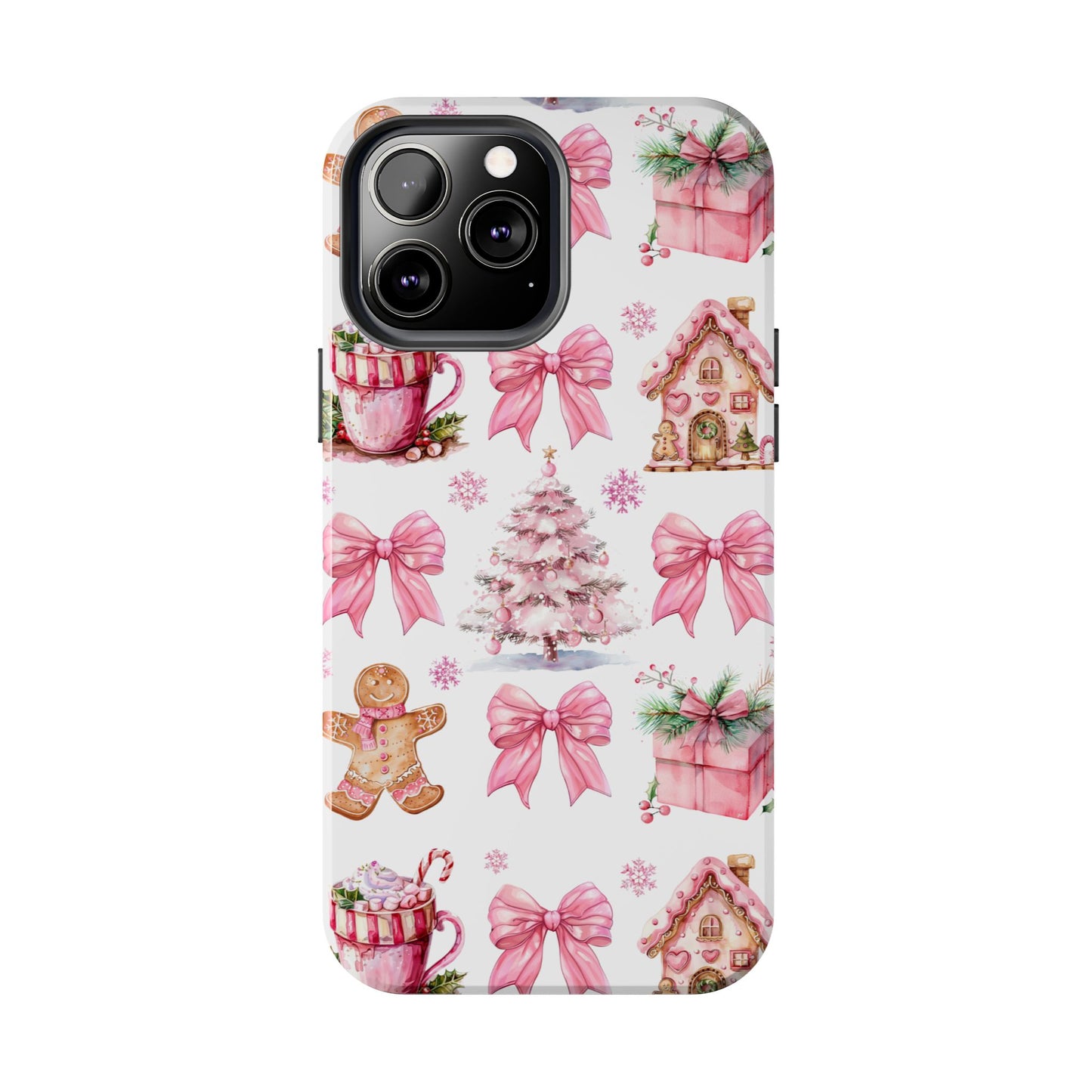 Vintage Pink Christmas Bow iPhone Case | Sole Artist Studio