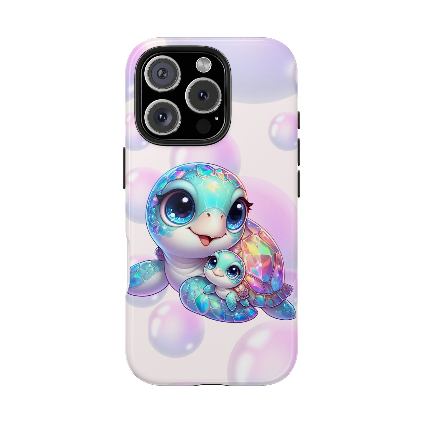 Mama & baby sea turtles summer aesthetics iPhone case. Compatible with iPhone models 11-15 including all mini, plus, pro & pro max. Custom phone case for smartphones. design for Girls, Woman
