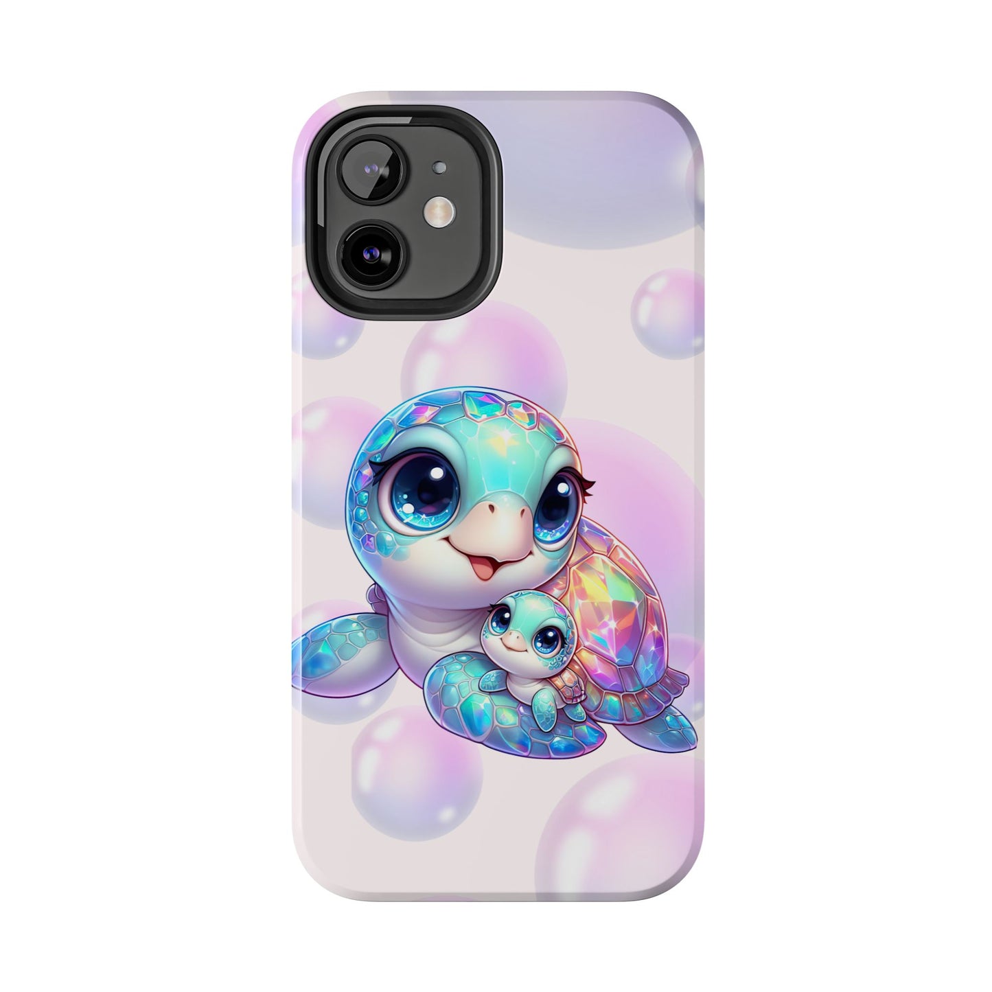 Mama & baby sea turtles summer aesthetics iPhone case. Compatible with iPhone models 11-15 including all mini, plus, pro & pro max. Custom phone case for smartphones. design for Girls, Woman