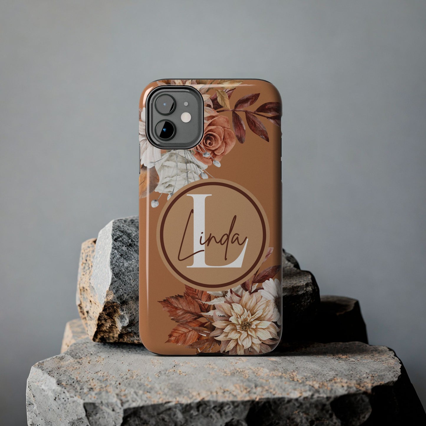 Custom Initial & Name Autumn Floral iPhone Case – Personalized Monogram Phone Cover