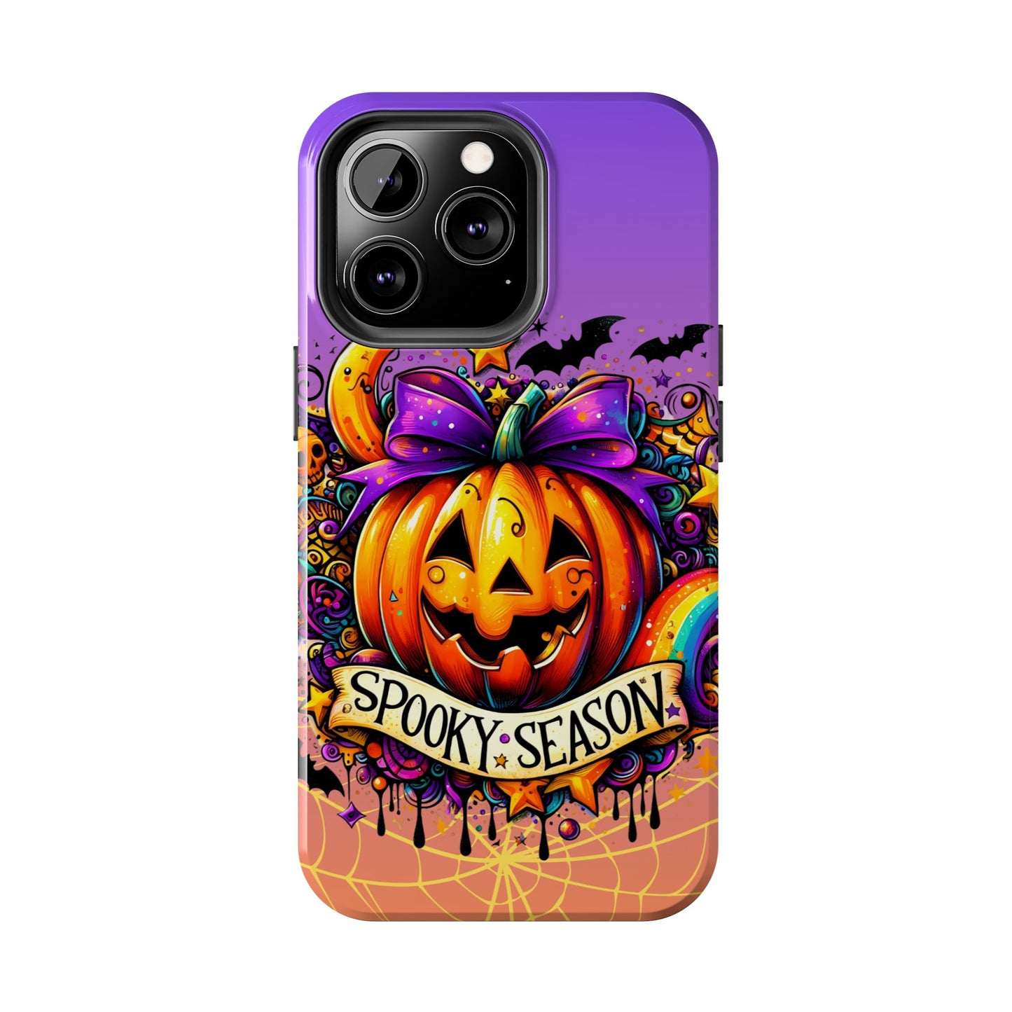 Spooky season pumpkin, Halloween themed Phone case iPhone compatible Models 11-16