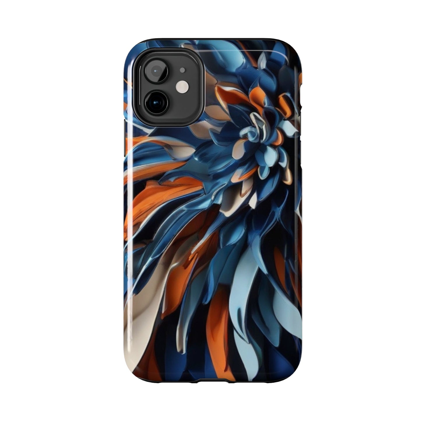 Blue & Orange Abstract Art Tough iPhone Case | Sole Artist Studio