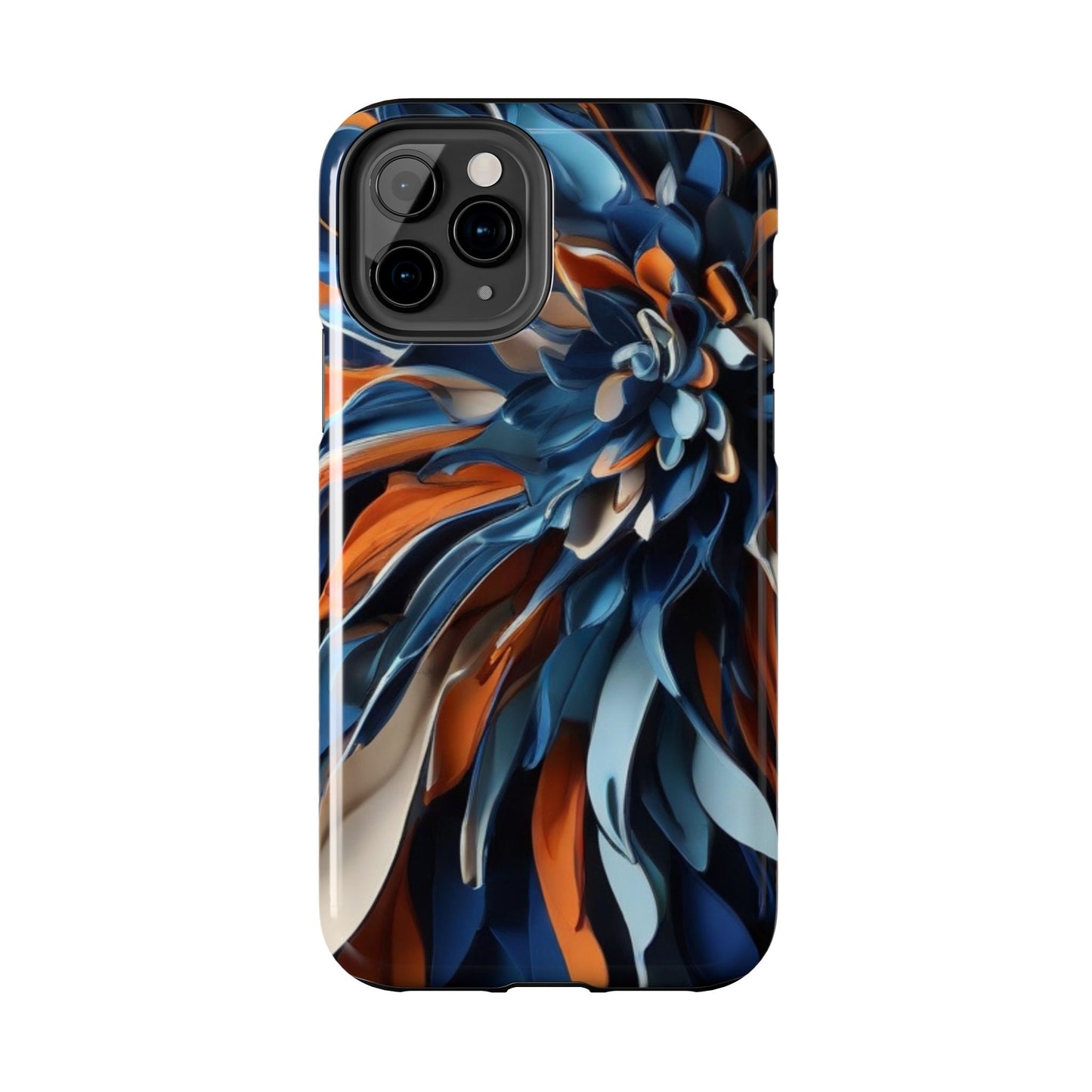 Blue & Orange Abstract Art Tough iPhone Case | Sole Artist Studio
