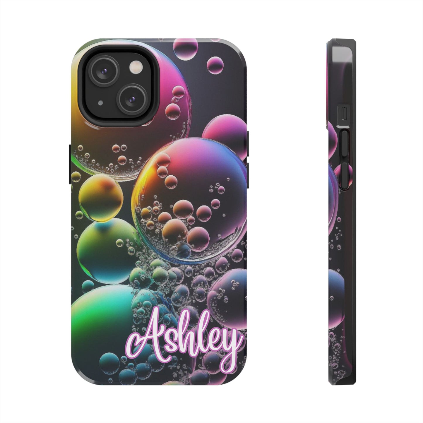Custom Name Bubble iPhone Case – Personalized Colorful Phone Cover