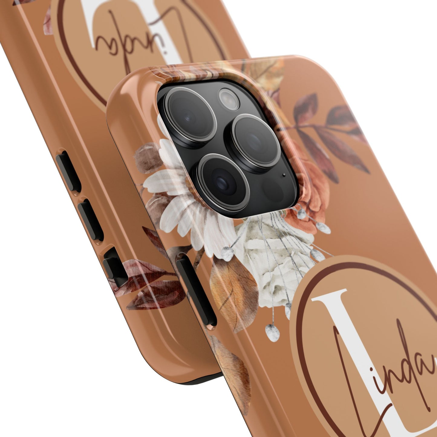 Custom Initial & Name Autumn Floral iPhone Case – Personalized Monogram Phone Cover